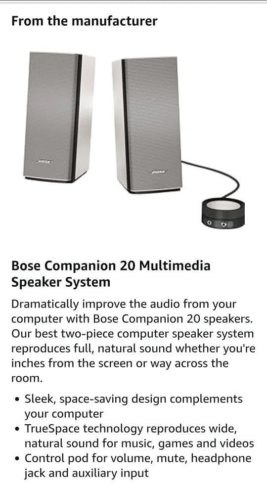 Bose Companion 20 Series Multimedia Speakers🥕 image indicator(6)