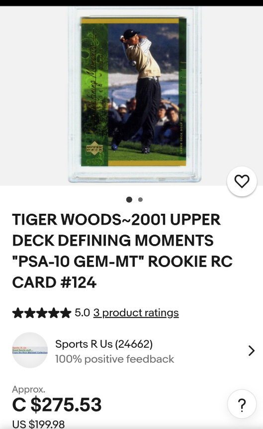 Tiger Woods Upper Deck Golf Card 2001 - photo 2
