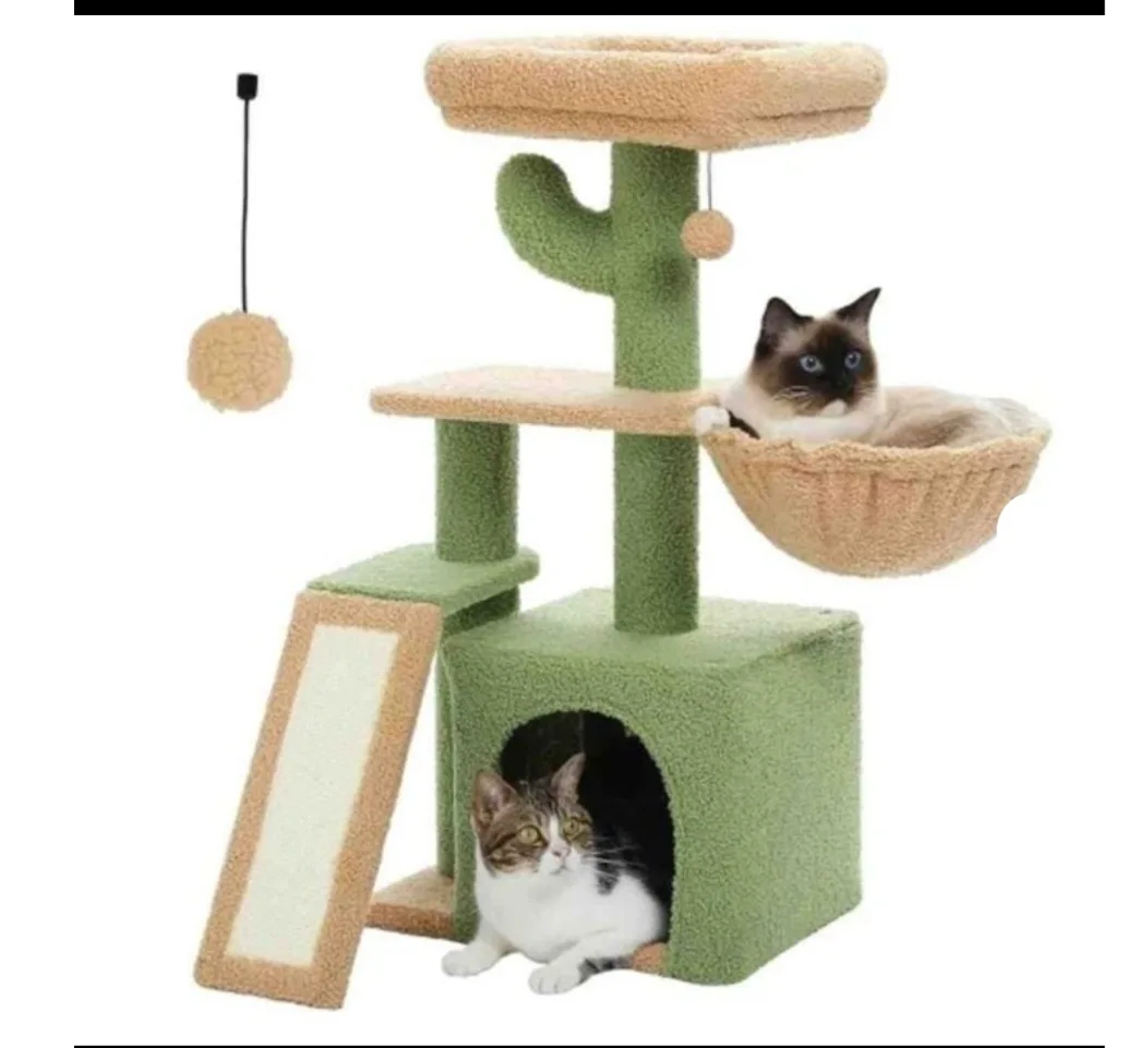 New MZPVK Small Cactus Cat Tree - 31.5 inches tall – Color Green thumbnail