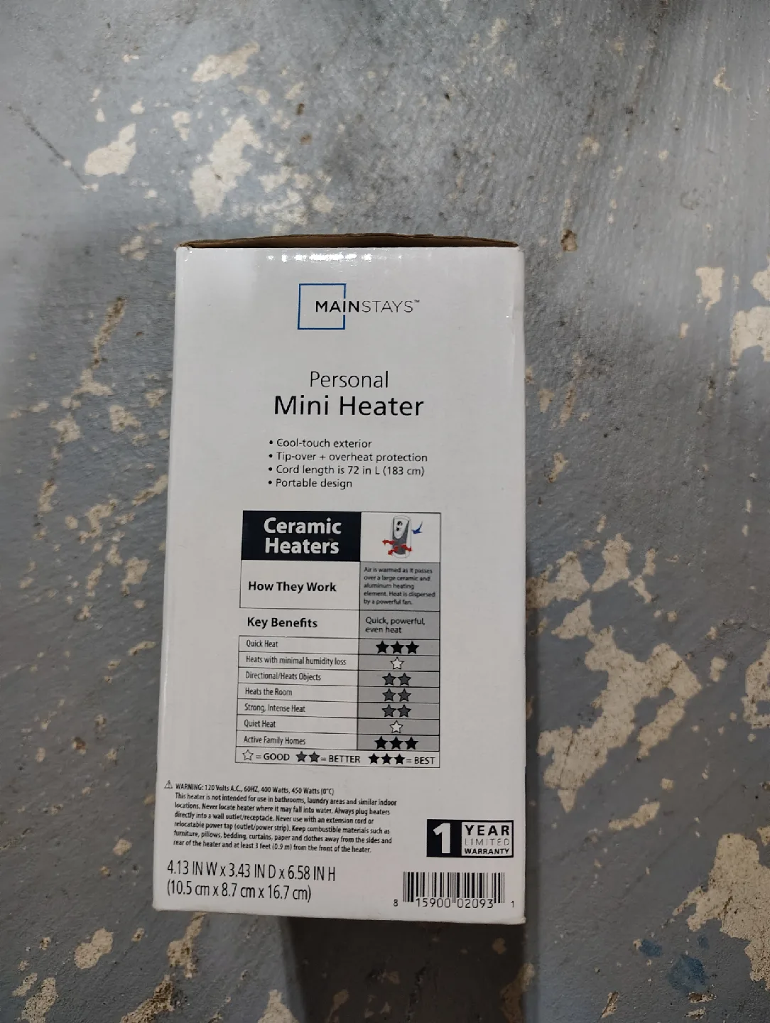 Mainstays Personal Mini Heater - Compact Design image indicator(2)