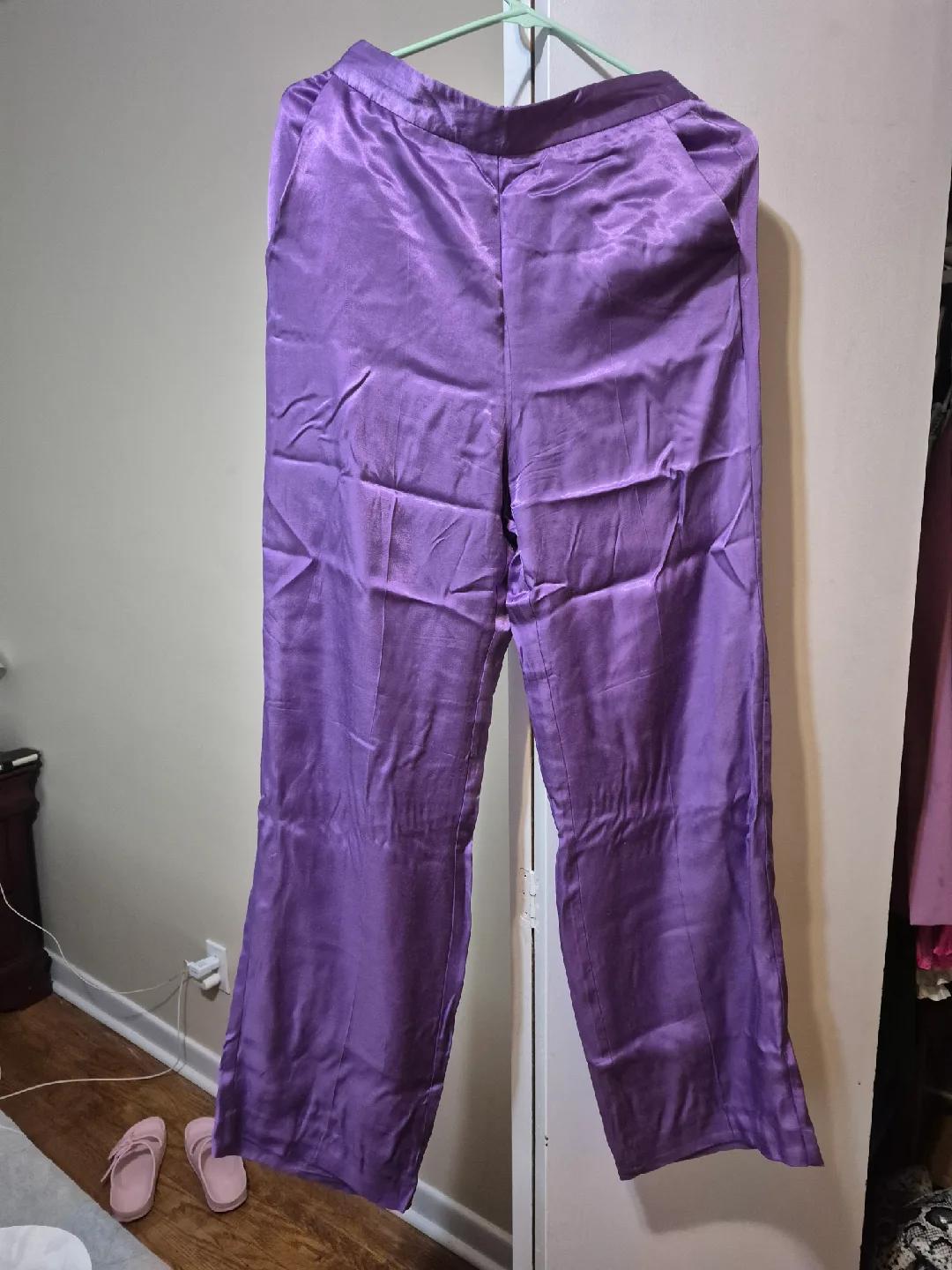 Zara S Purple Satin Pants thumbnail
