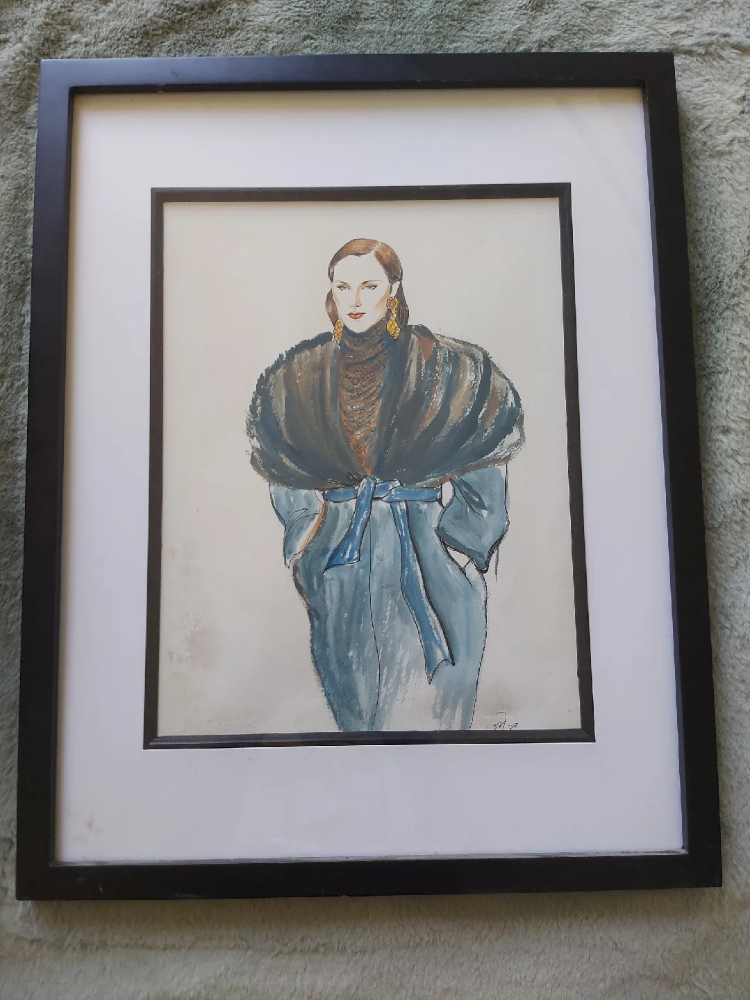 Framed Watercolour Fashion Illustration
