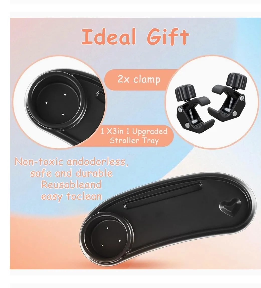 3 in 1 Upgraded Stroller Tray - Black image indicator(6)