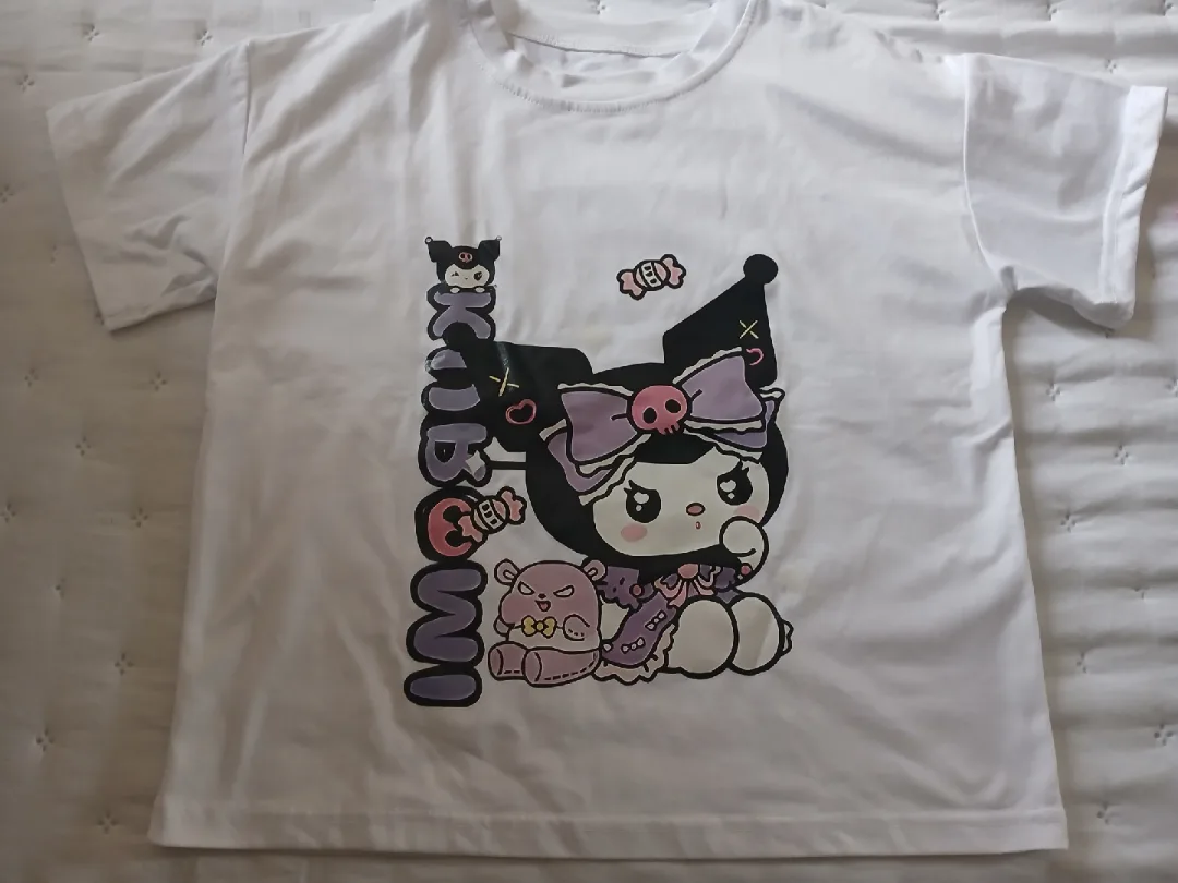 Kuromi White T-Shirt kids thumbnail
