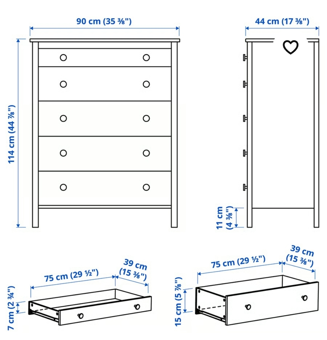 IKEA Koppang 5-Drawer Chest, Black-Brown - photo 4