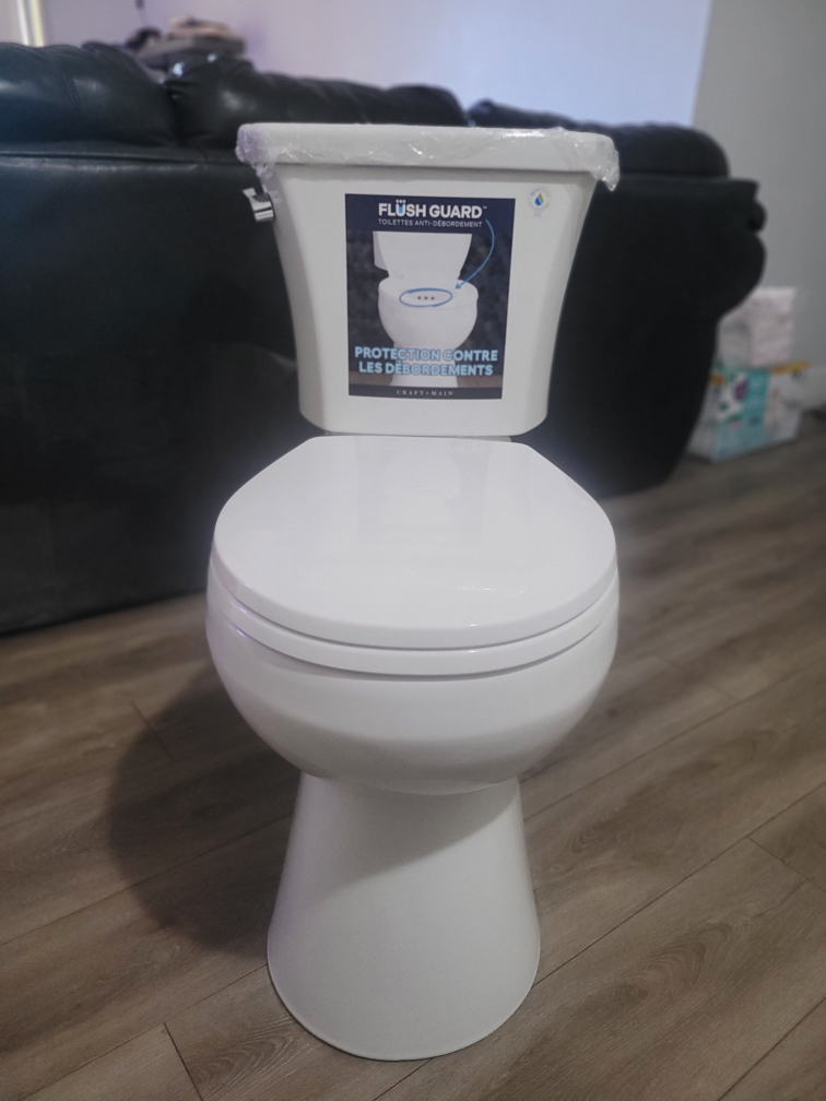 White Toilet with Flush Guard - photo 2