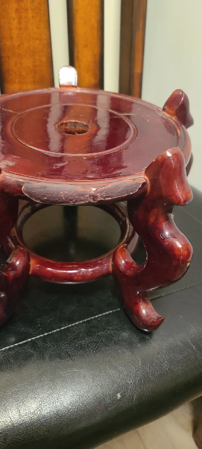 Vintage Asian Fish Bowl Planter with Stand image indicator(6)