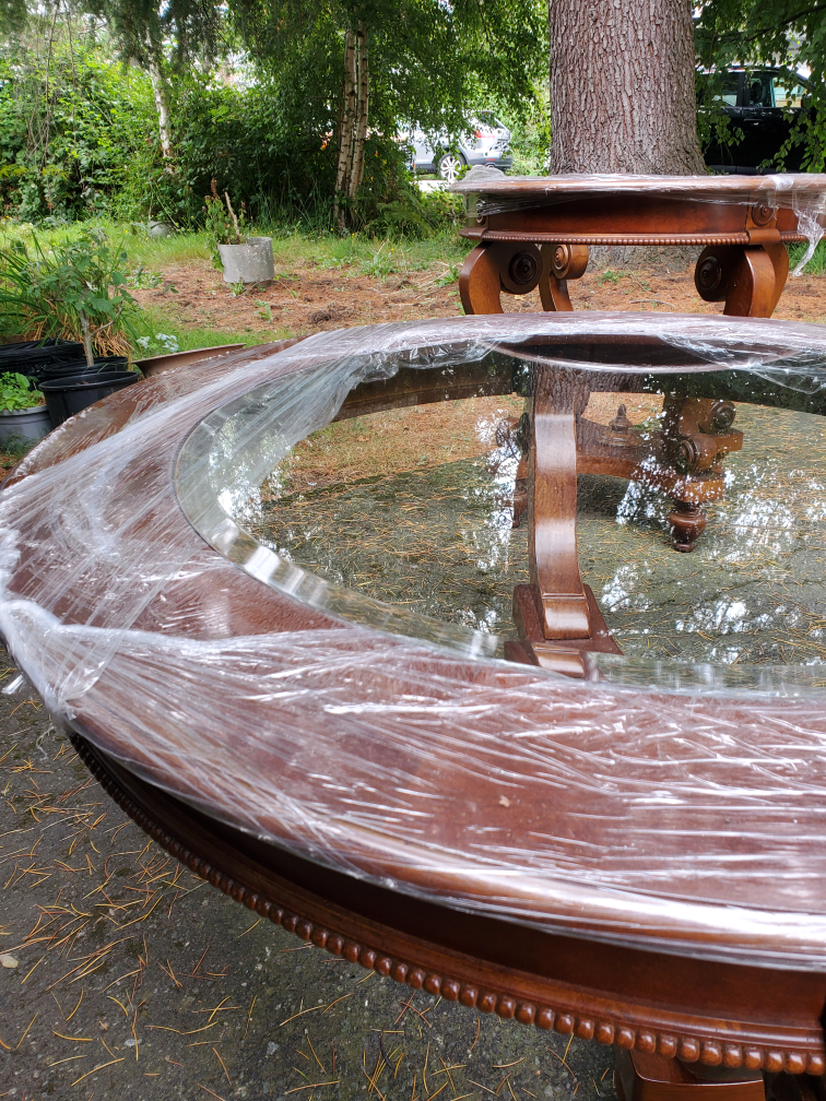 Mahogany Round Table Set (Comes with glass top) - photo 4