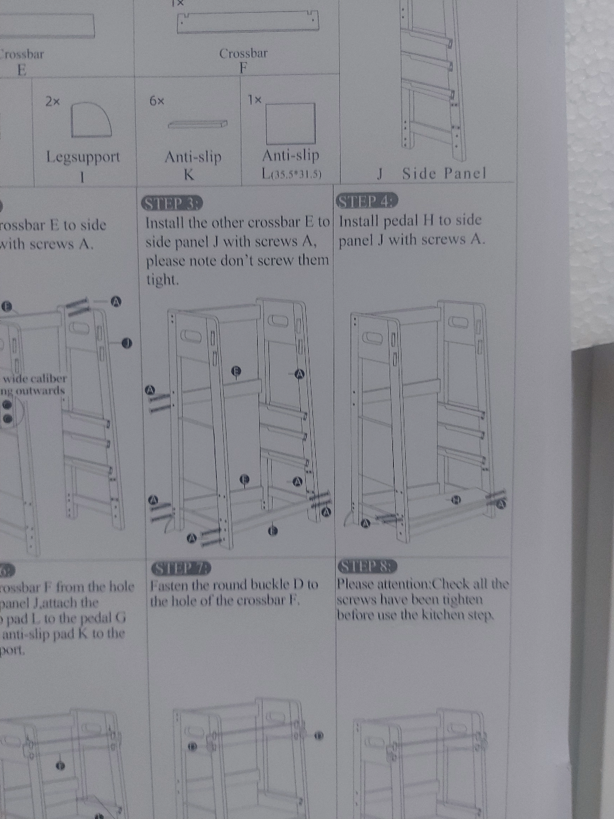 Adjustable Height Kitchen Step Stool - White - photo 4