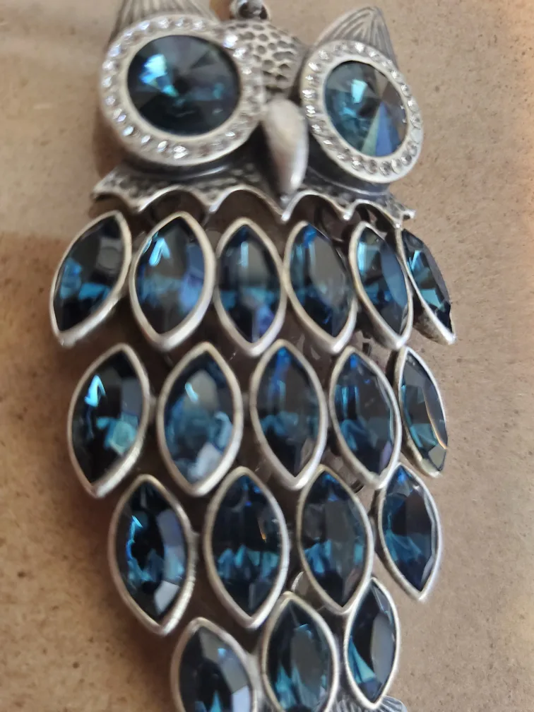 Owl Pendant with Blue Stones thumbnail