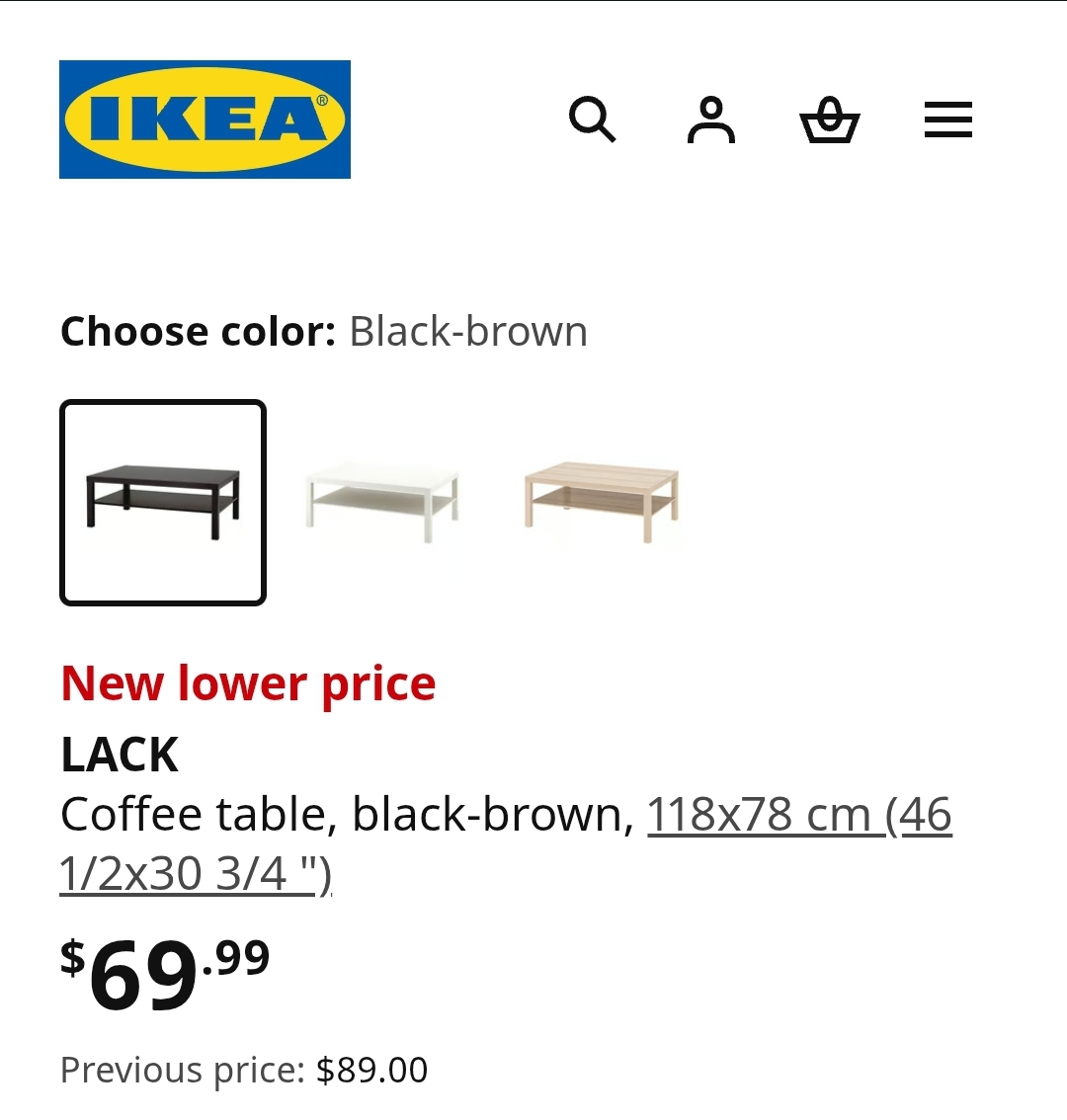 IKEA LACK Coffee Table - Black-Brown - photo 2