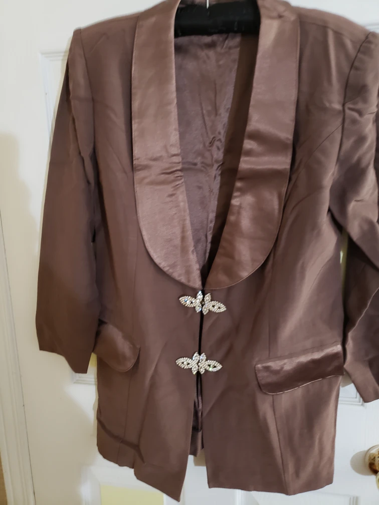 Brown Women's Suit rhinestones clasp for  occasion 14p - photo 3