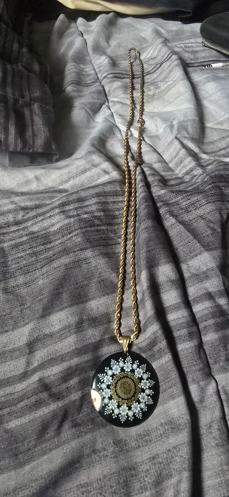 Vintage Souvenir Necklace - Black & Gold thumbnail