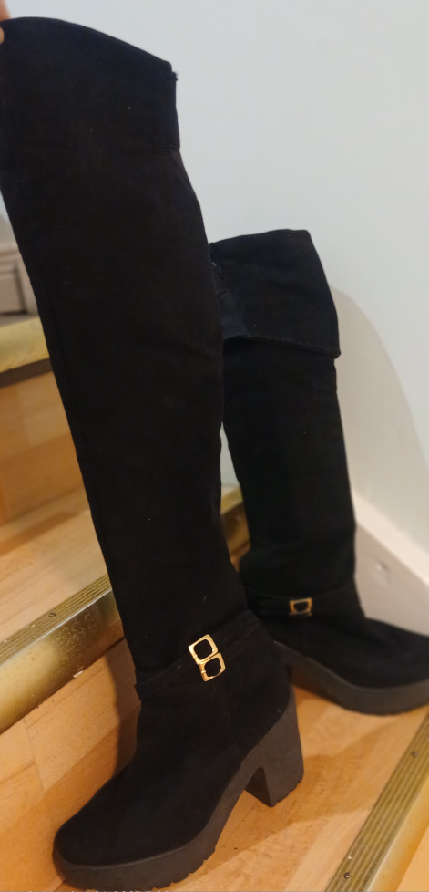 Black Thigh High Boots - Size 35 - photo 3