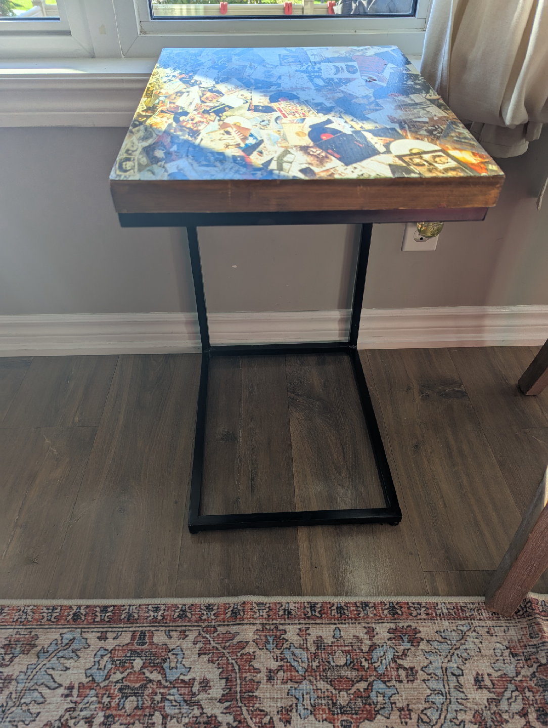 Side Table with Record Collage Top - photo 3