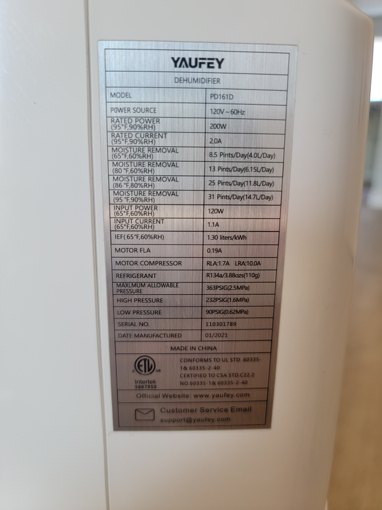 YAUFEY Dehumidifier - photo 2