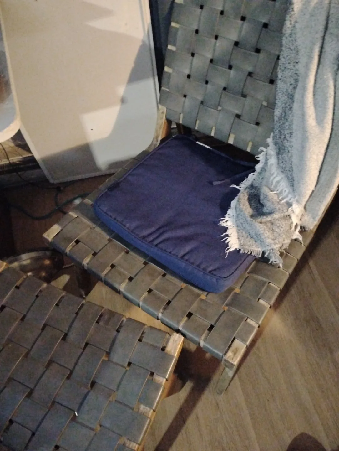 Risen handmade vintage teak and leather chair and ottoman thumbnail