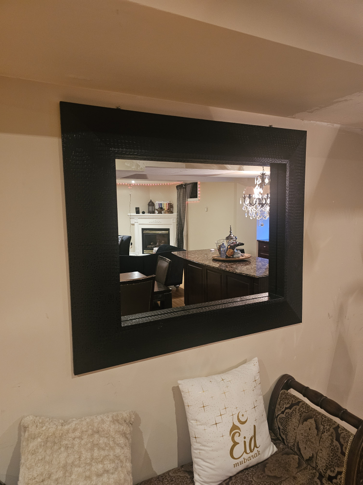 Black Crocodile Embossed Wall Mirror
