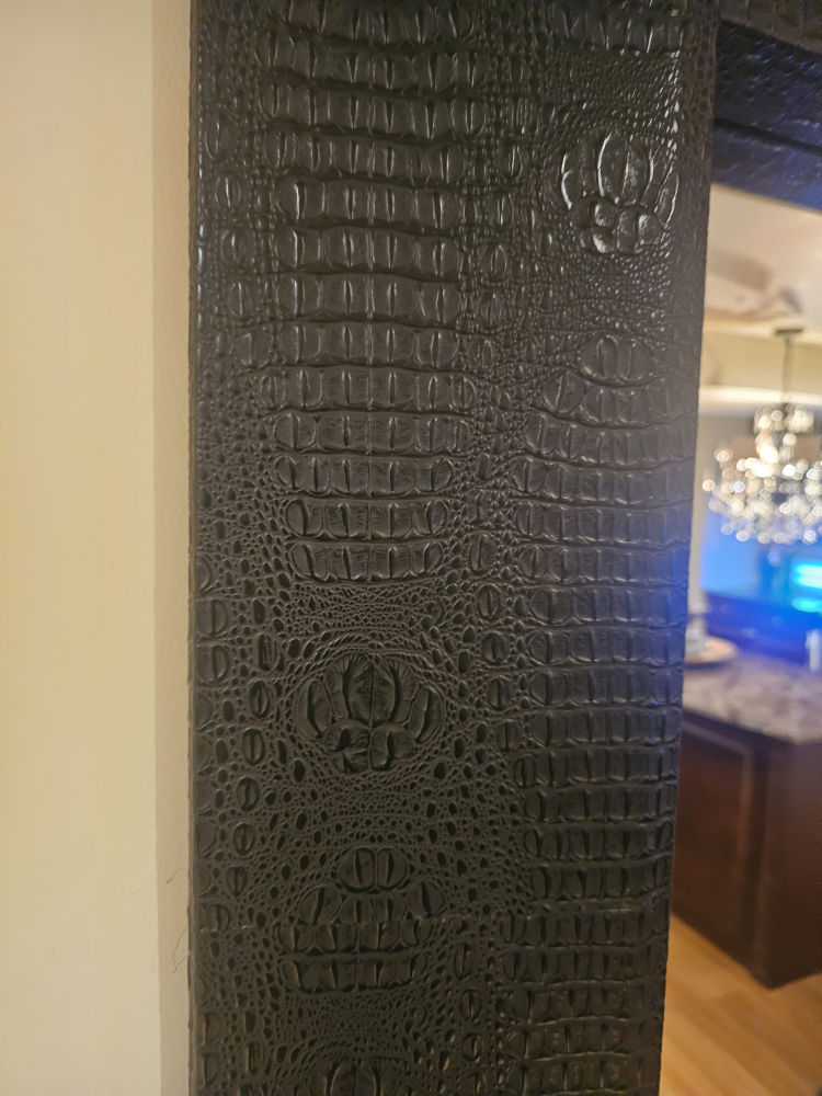 Black Crocodile Embossed Wall Mirror - photo 2