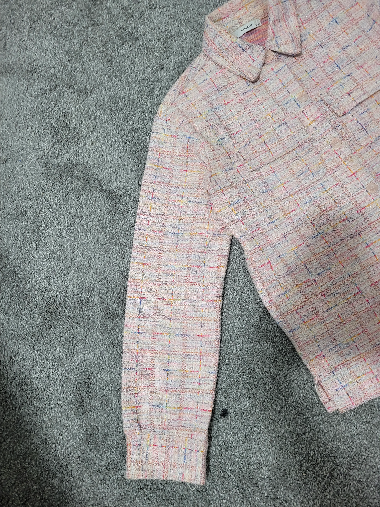 Pink Tweed Button-Up Jacket - photo 3