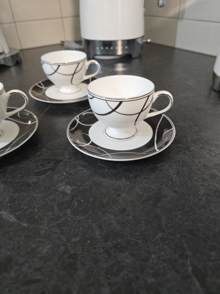 Bernardo Fine Bone China Flame EXPRESSO Cup and Saucer Set