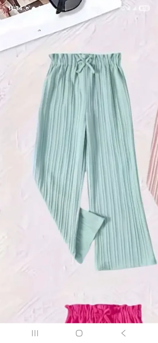 Light Green Pleated Pants - Size 11-12Y thumbnail