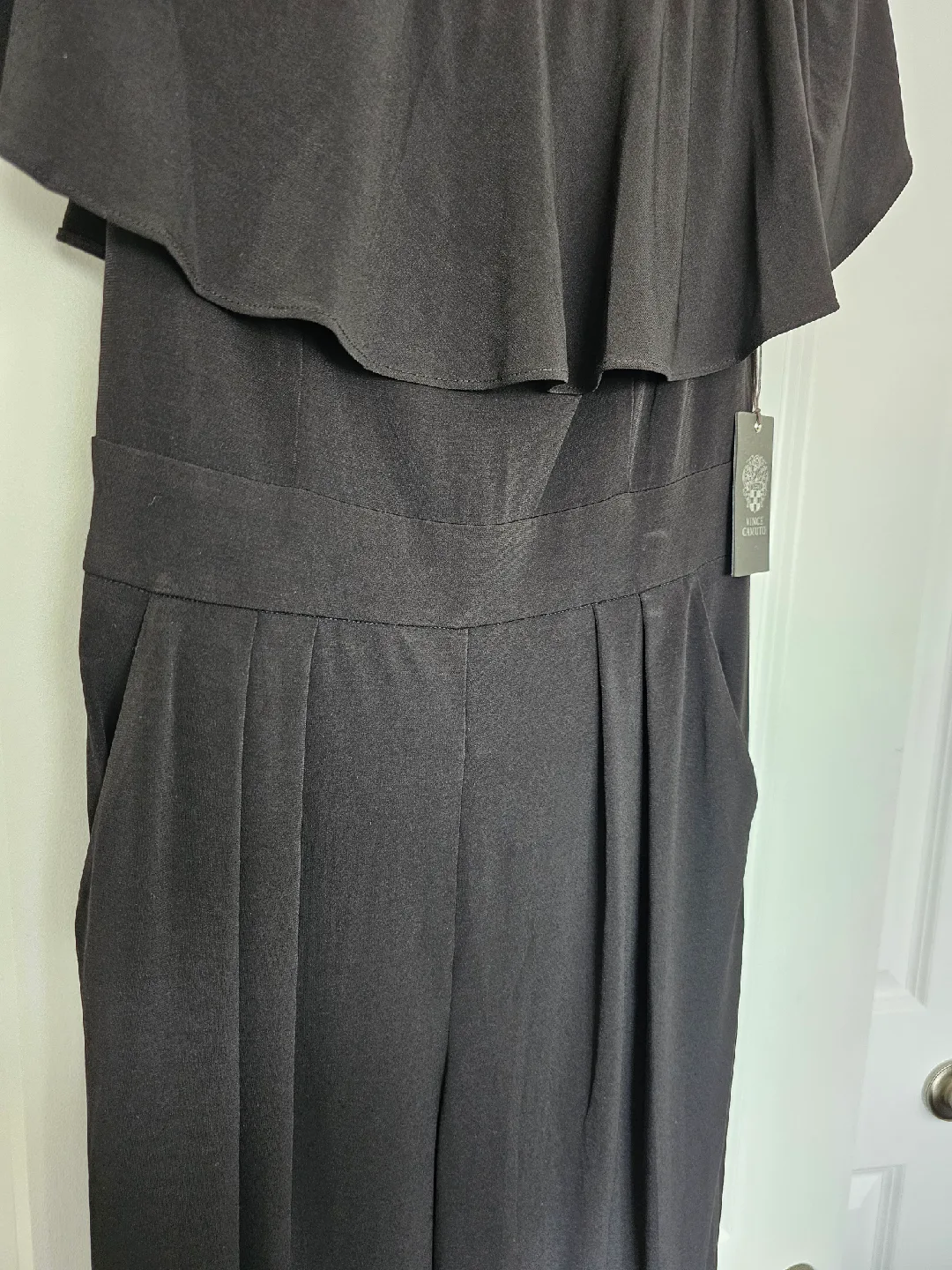 Vince Camuto Black Off-the-Shoulder Jumpsuit - Size M image indicator(3)
