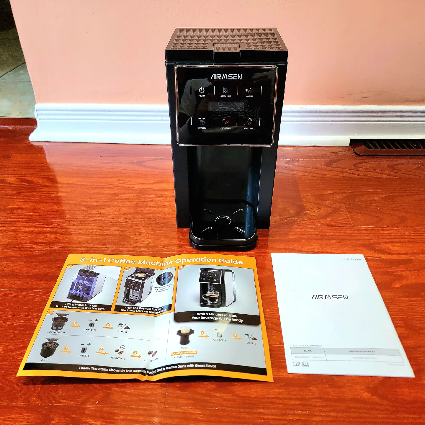 Airmsen Grind & Brew Single Cup Coffee Maker Machine image indicator(4)