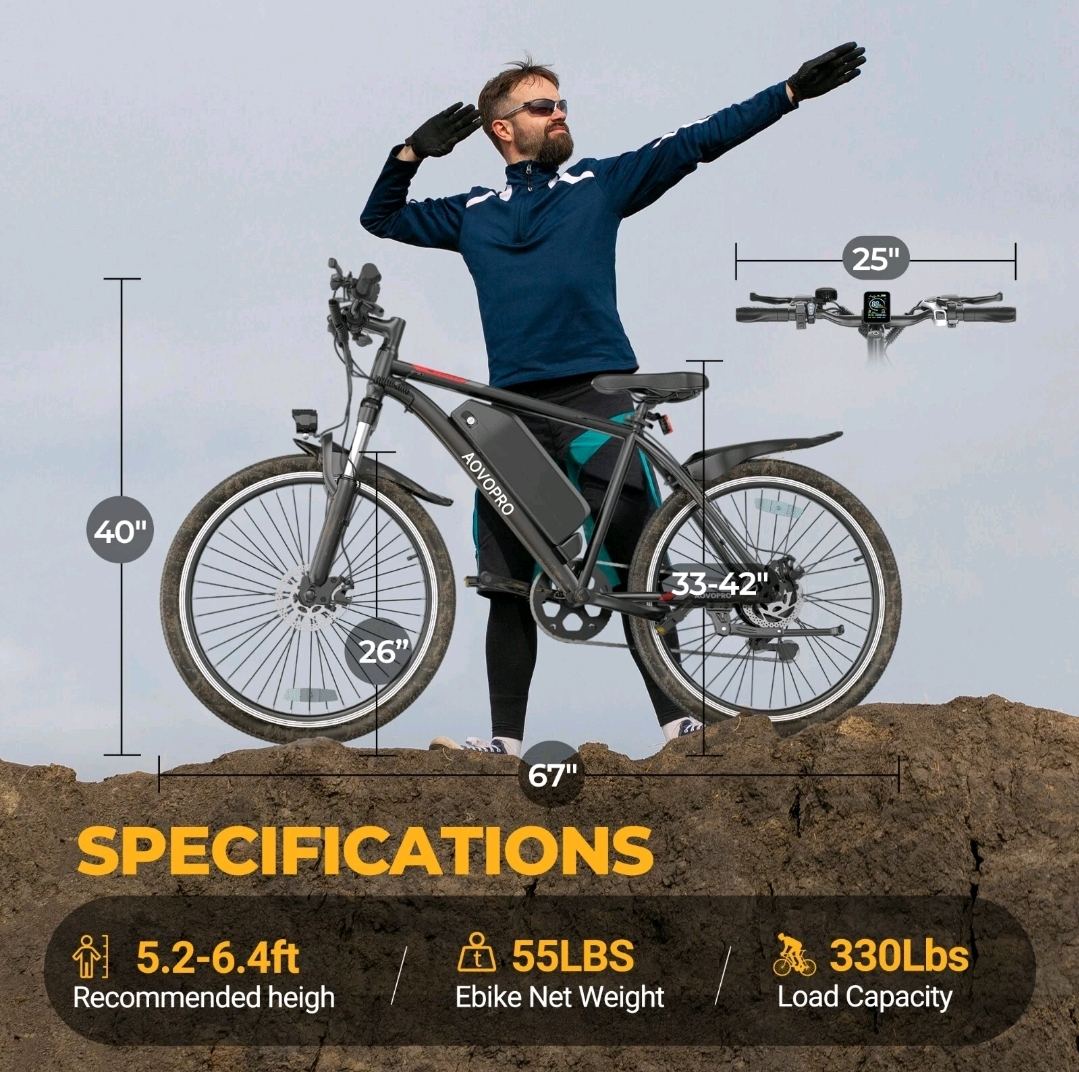 AOVOPRO Electric Bike - 750W Peak Motor - photo 2