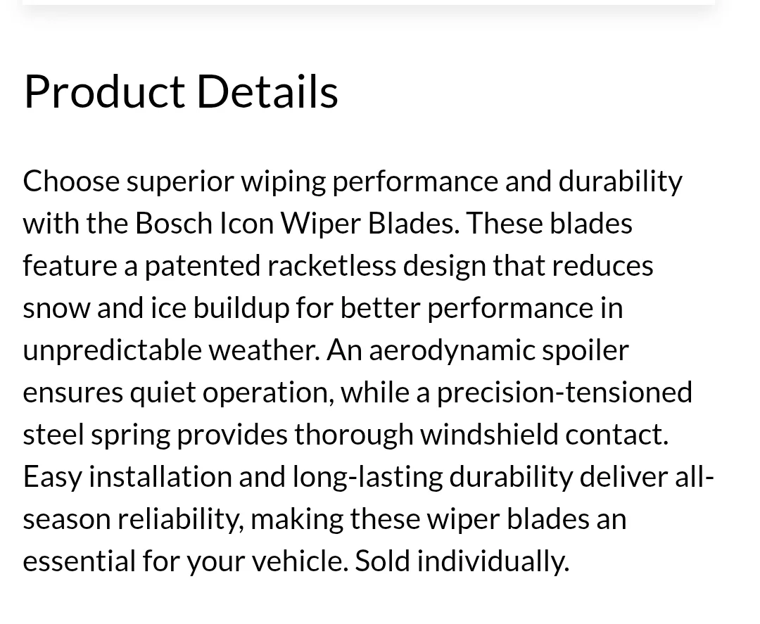 Brand New Bosch Icon Wiper Blade image indicator(5)