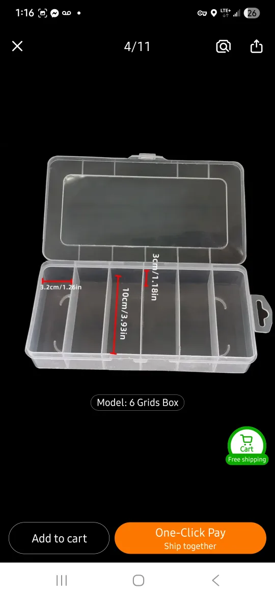 NEW 6 Grids Clear Plastic Organizer Box 📦 image indicator(4)