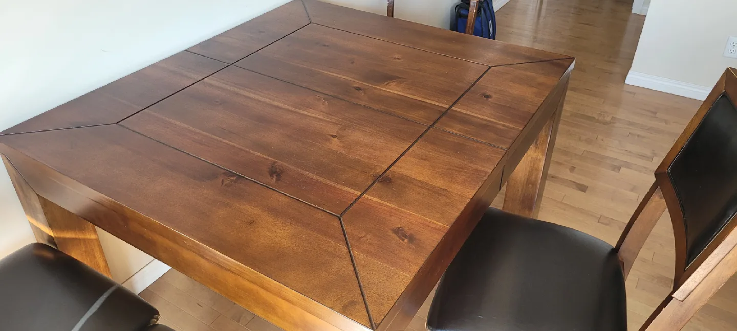 Extendable Solid Wood Dining Table with 4 Chairs image indicator(6)