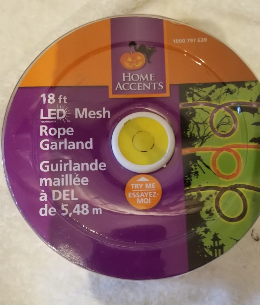 Home Accents 18 ft LED Mesh Rope Garland - Purple thumbnail