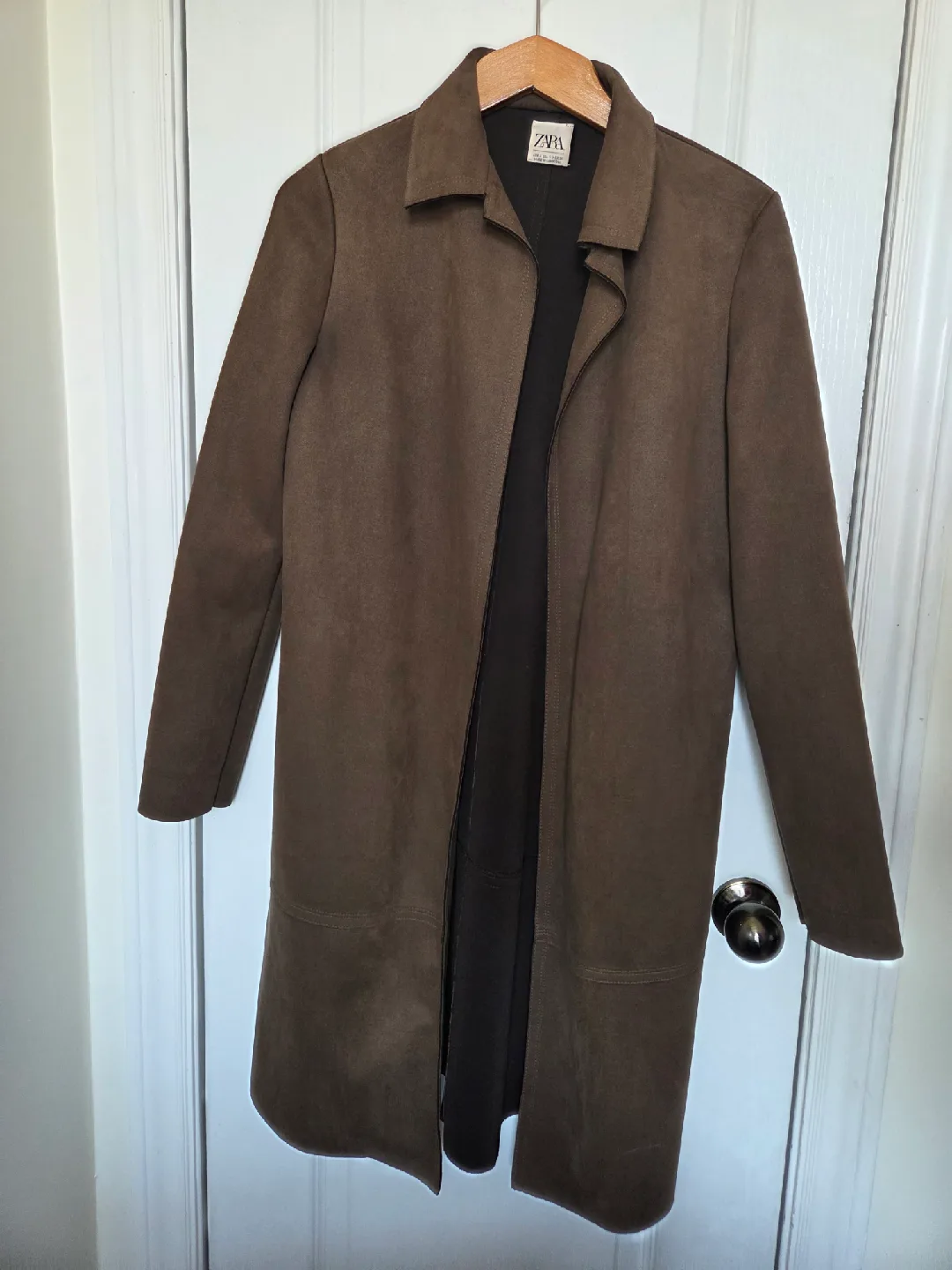 Zara - Faux Suede Brown Coat thumbnail