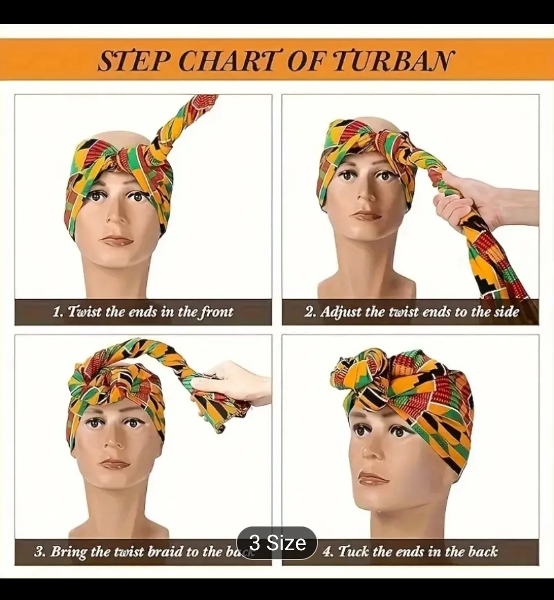 NEW African Print Maxi Skirt, Turban & Earrings set image indicator(6)