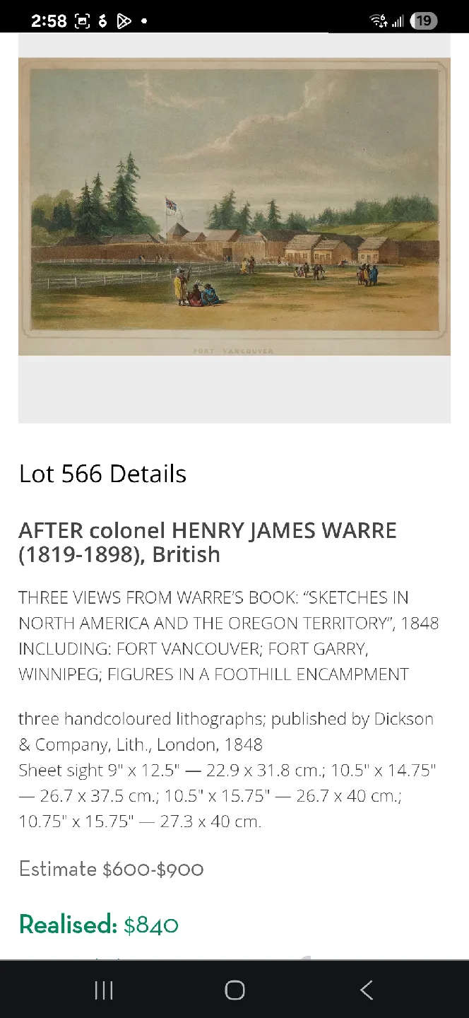 Framed Vintage Fort Vancouver Lithograph Valueable History image indicator(5)