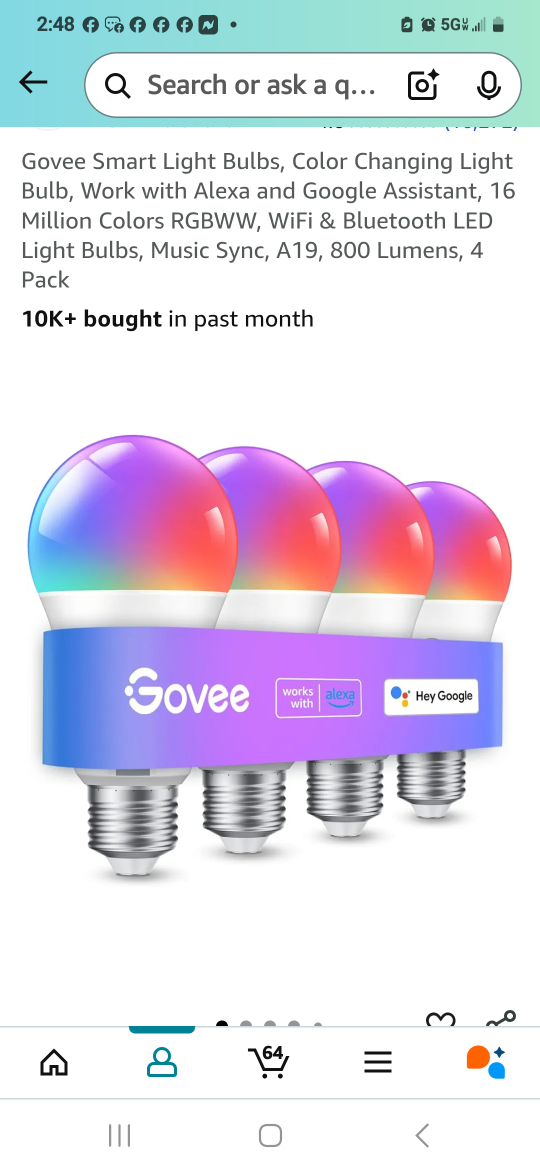 New Govee RGBWW Smart LED Bulb 4-Pack - photo 2