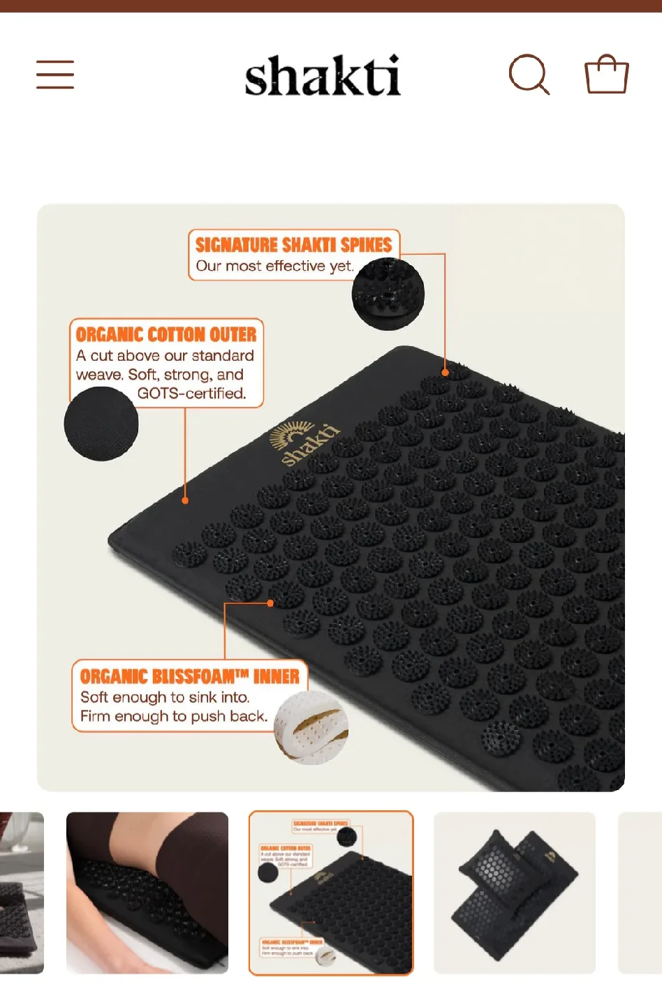 Shakti Mat Acupressure Mat - Black image indicator(2)