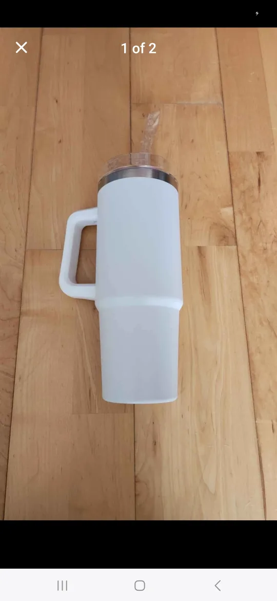 Stanley Style White Insulated Cup, Tumblr (Brand New) thumbnail