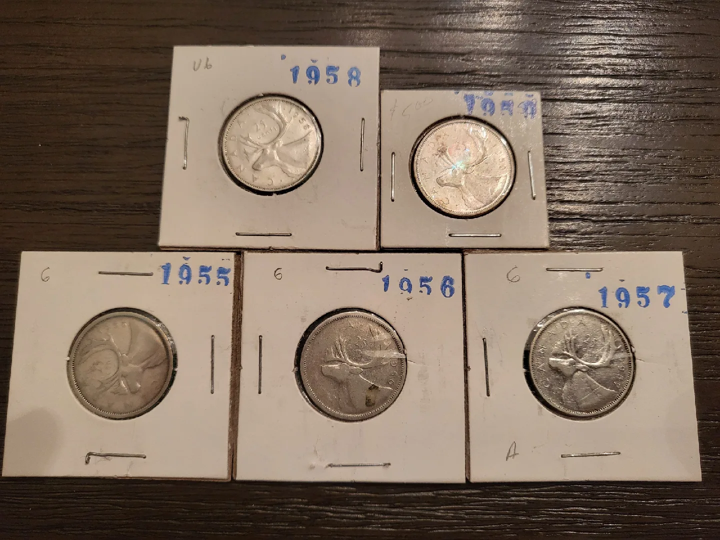 Vintage Canadian Silver Quarters (1955-1959) image indicator(3)