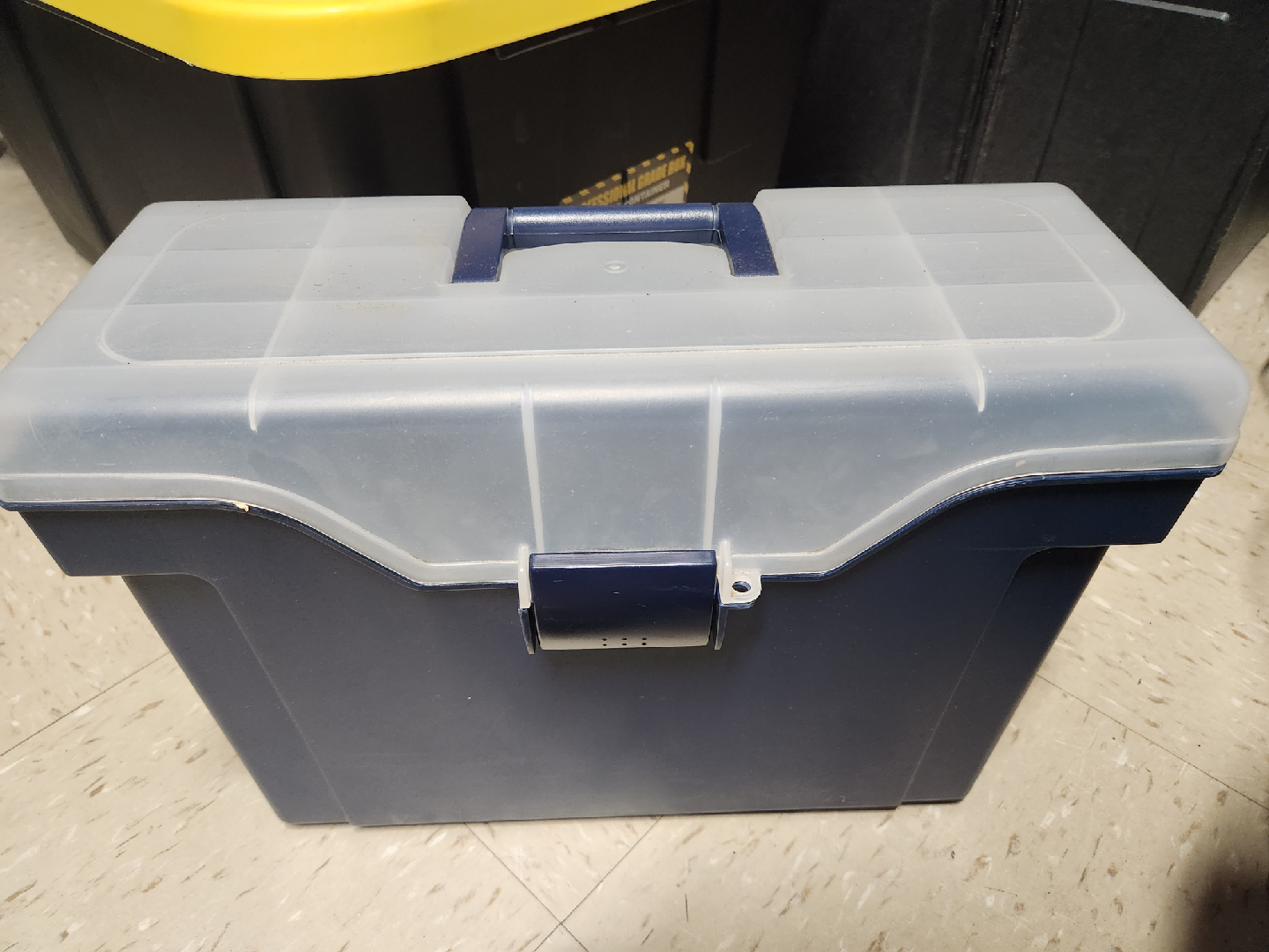 Blue Plastic Storage Tote Box