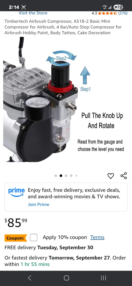Timbertech AS18-2 Air Compressor - New in Box! image indicator(3)