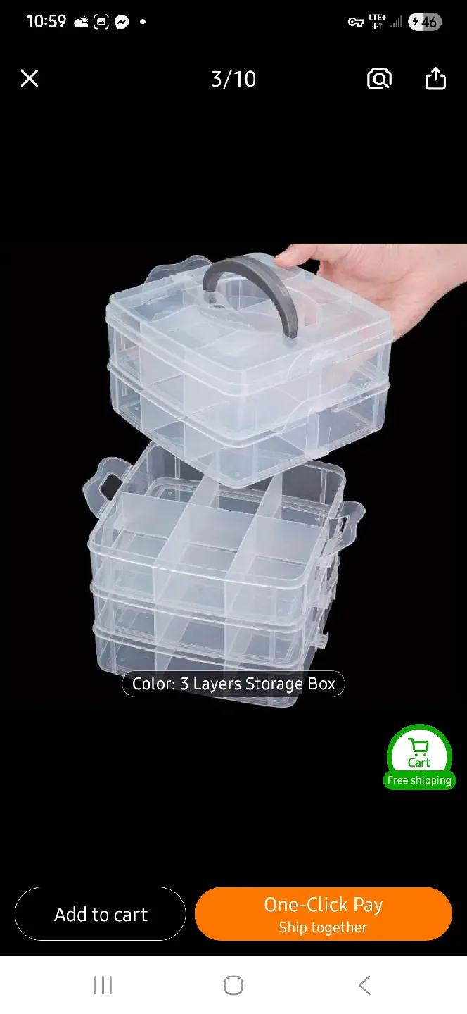 NEW 3 Layers Clear Plastic Storage Box 📦 image indicator(3)