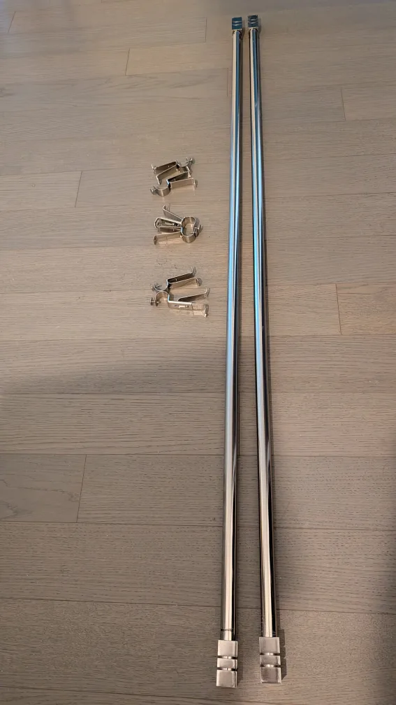 Chrome Curtain Rod with Brackets (5.5 ft, expand up to 10 ft) thumbnail