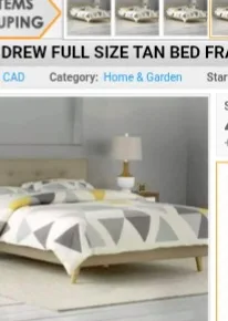 Andrew Full Size Tan Bed Frame thumbnail