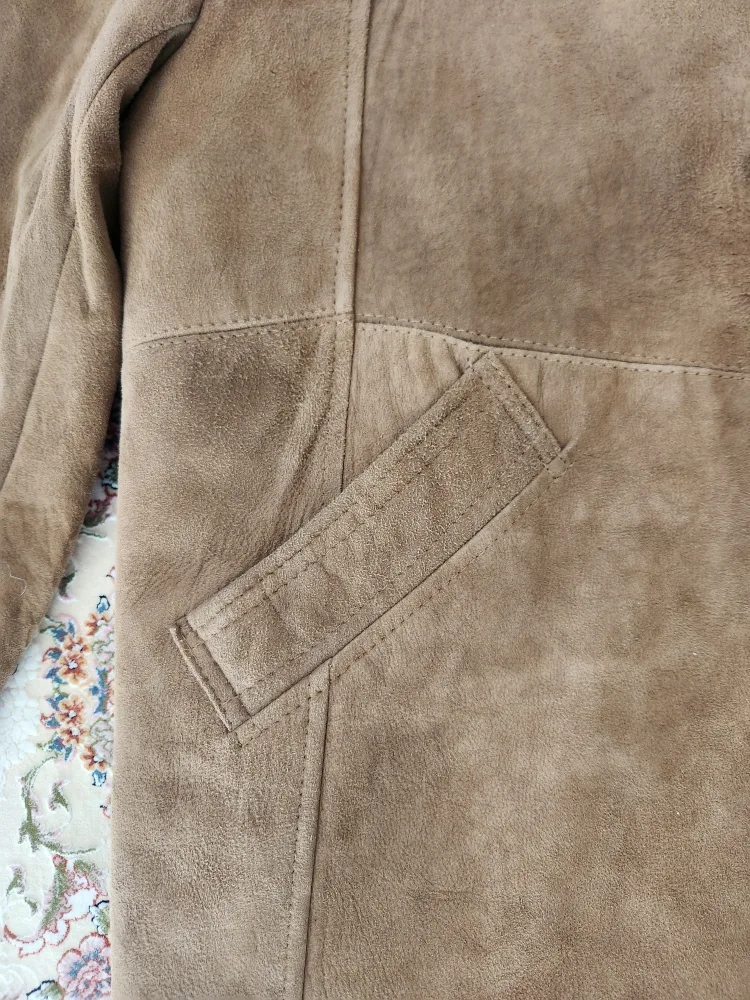 Tan men's leather Jacket  L image indicator(7)