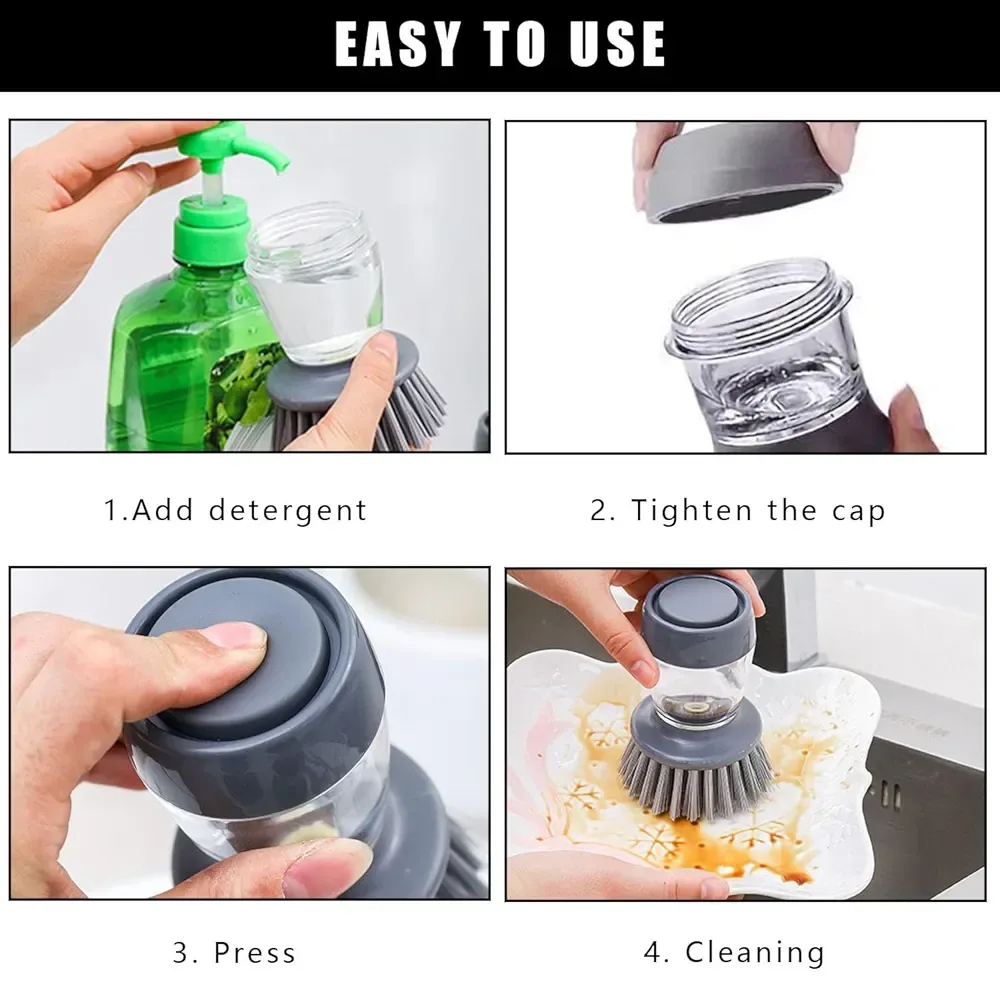 Dish Washing Brush with Soap Dispenser image indicator(3)