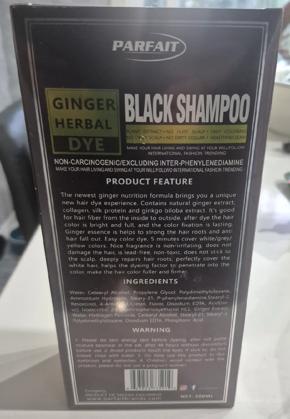 Parfait Ginger Essence Black Shampoo Dye image indicator(7)
