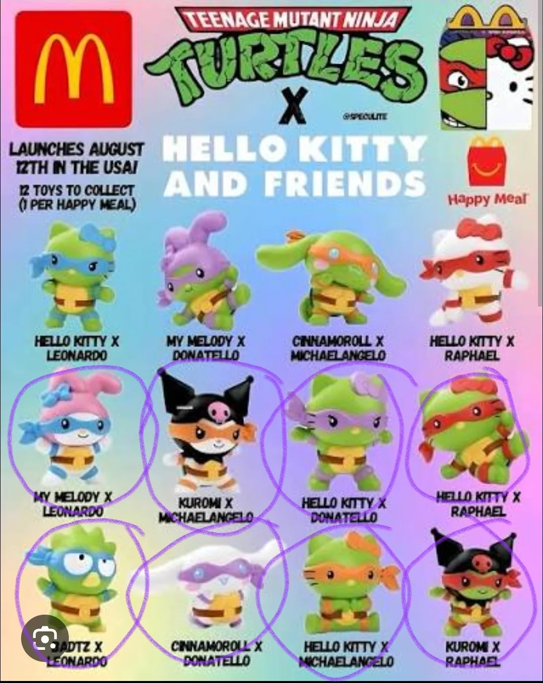 McDonald's TMNT x Hello Kitty Happy Meal Toys image indicator(2)