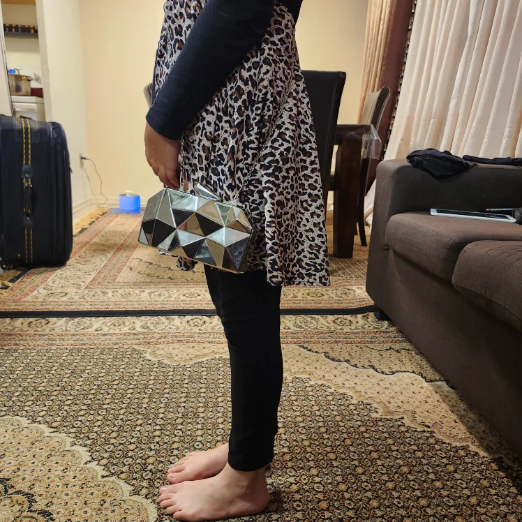Silver Geometric Clutch Bag thumbnail